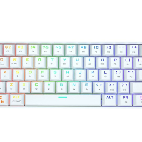 Беспроводная Bluetooth двойного режима 61-клавишная RGB клавиатура, трансграничная модель, зелёная ось шрифт цвет PBT клавиши, премиальные клавиши