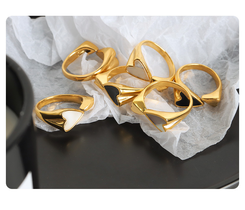 Fashionable And Versatile Simple Heart Print Ring For Women Instagram Style Simple And Fashionable Double Love Creative Ring_voghion.com