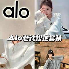 Alo欧米春秋老銭風セットPolo襟ニットプルオーバー