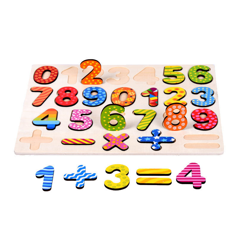 Puzzle letras de madera mano agarrar juguetes de madera puzzle juguetes de ensamblaje de jardín de infantes educación temprana
