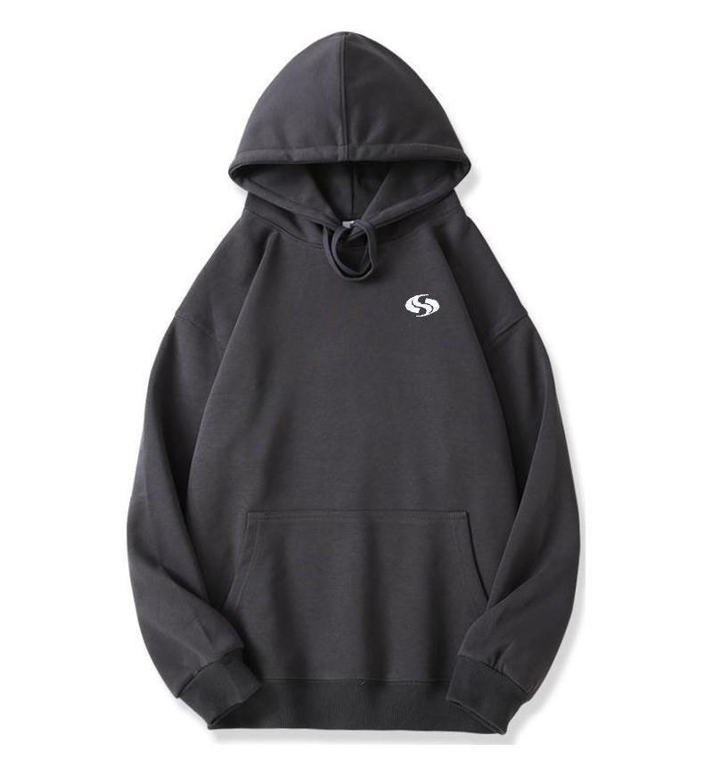 Men's Clothing 400G Silver Fox Fleece Fleece Lined Sweatshirt, Long Sleeved, Fleece Lined, Drop Shoulder, Hooded, 8S Pattern, Autumn/winter Style._voghion.com