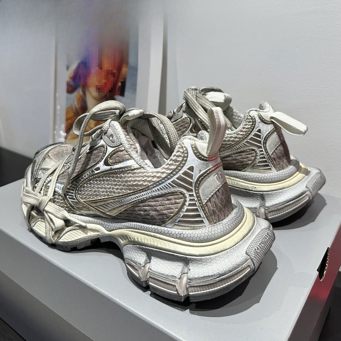 3XL-밀크티 그레이 디스트레스드