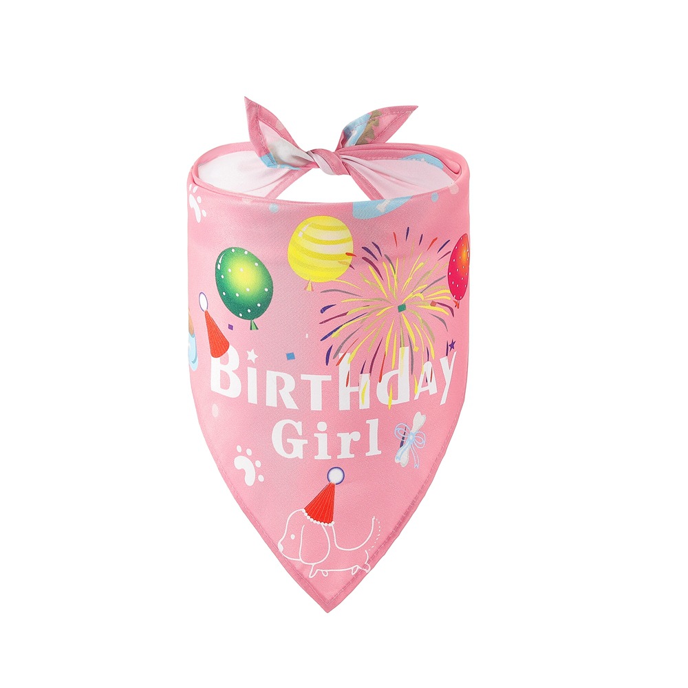 Tanpopo transfronterizo nuevo bufandas de cumpleaños para perros sombreros de cumpleaños para mascotas sombreros para mascotas toallas de saliva para mascotas toallas triangulares