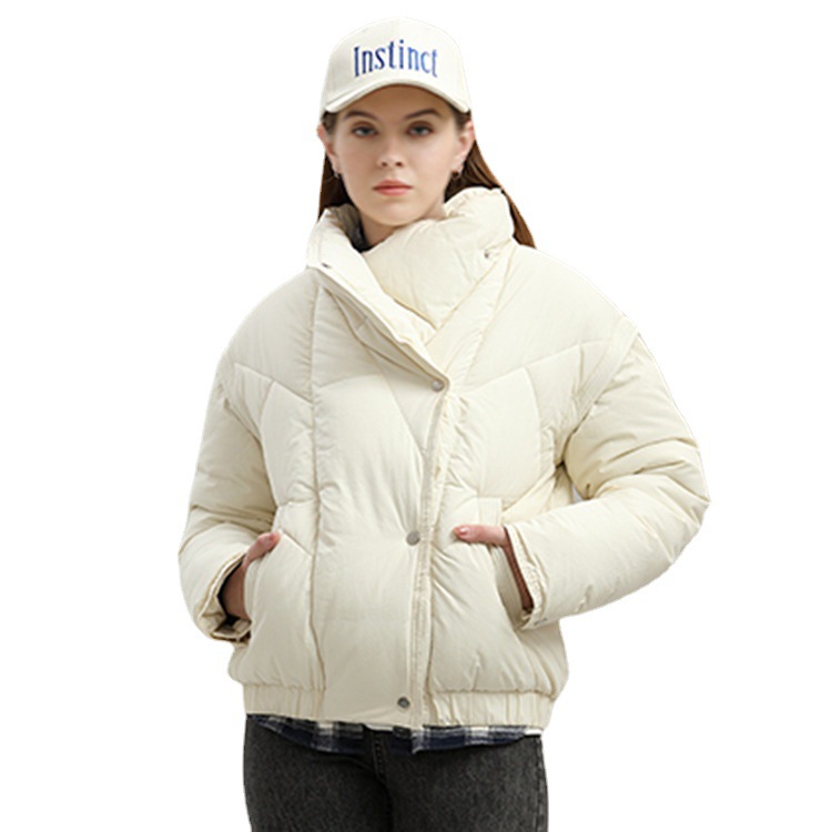 Chaqueta Acolchada Cuello Alto sin Capucha para Mujer de Poliéster