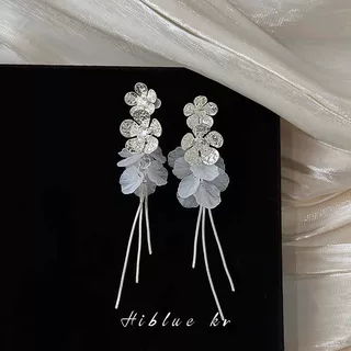 锆石花朵贝壳海边度假风流苏长款耳环女方圆脸耳饰2026新款高级感