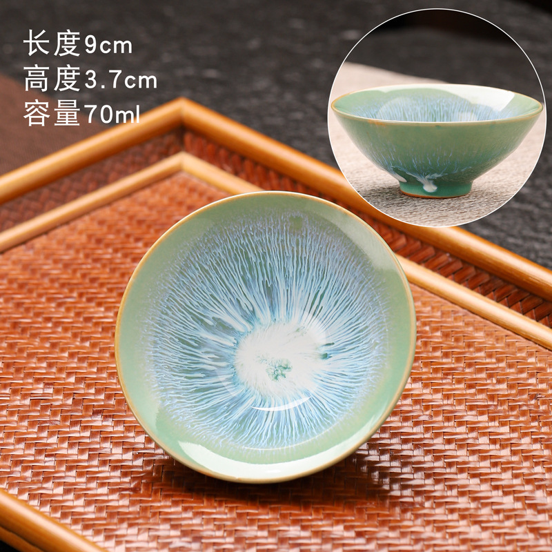 陶瓷窑变拉丝主人杯斗笠杯个人专用品茗杯家用喝茶杯商务礼品定制|undefined