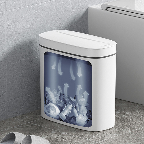 Household induction fully automatic induction trash can Seam smart trash can waterproof covered garbage storage bucket