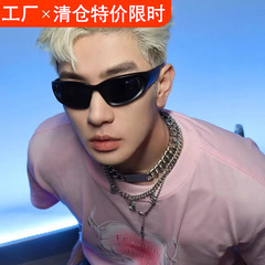 新型欧米禧未来感y 2kギャルサングラスはパンクスポーツネットの赤いサングラスの女性の越境メガネに乗ります。