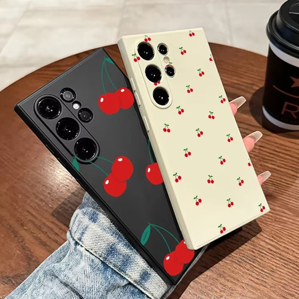 樱桃可爱少女心iPhone15promax苹果手机壳三星S21plus/S25U保护套