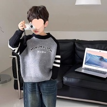 男童毛衣2025秋冬新款中大童洋气百搭针织衫韩版加厚保暖套头毛衣