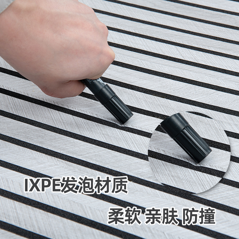 Patrón de espina de pescado, tira de rejilla, borde de esquina engrosado, pared interior, borde de cama, pegatina suave anticolisión, pegatina de pared, pegatina decorativa de pared de fondo