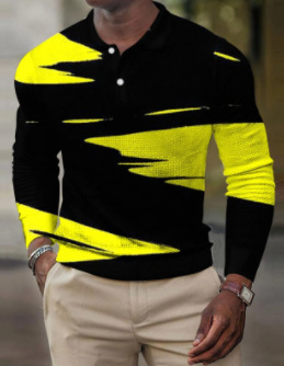 Comercio exterior transfronterizo primavera nuevos hombres de manga larga con botones POLO camisa hombres europeos y americanos moda casual top hombres