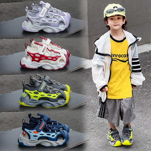 Boys' Closed-Toe Sandals Summer 2025 New Children's Mesh Sports Sandals for Older Kids Non-Slip Water Shoes Beach Shoes