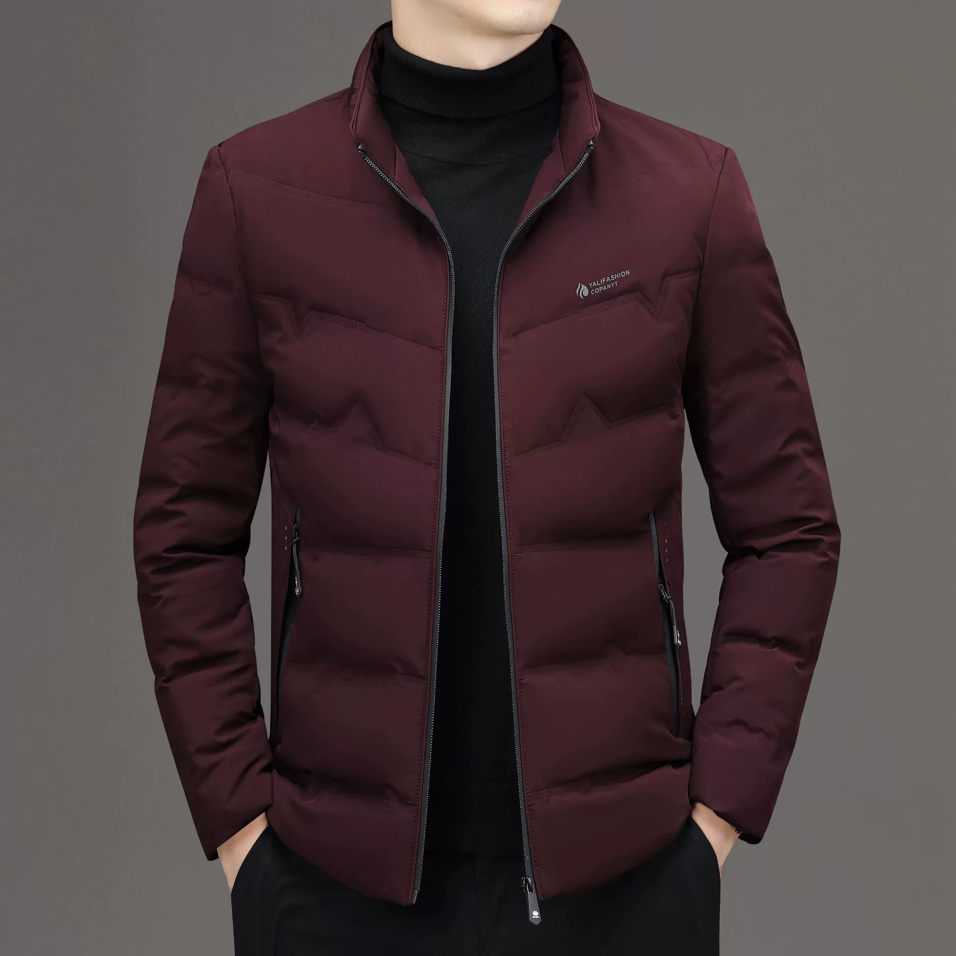 Мужская зимняя куртка 2025 года с воротником-стойкой, на белом утином пуху, для молодых и зрелых мужчин, утолщенная, теплая, повседневная, высококачественная.