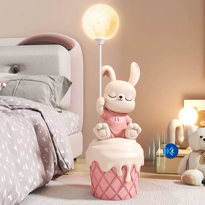 粉色奶油兔客厅大型落地摆件卧室装饰品搬家礼物乔迁新居礼品女生