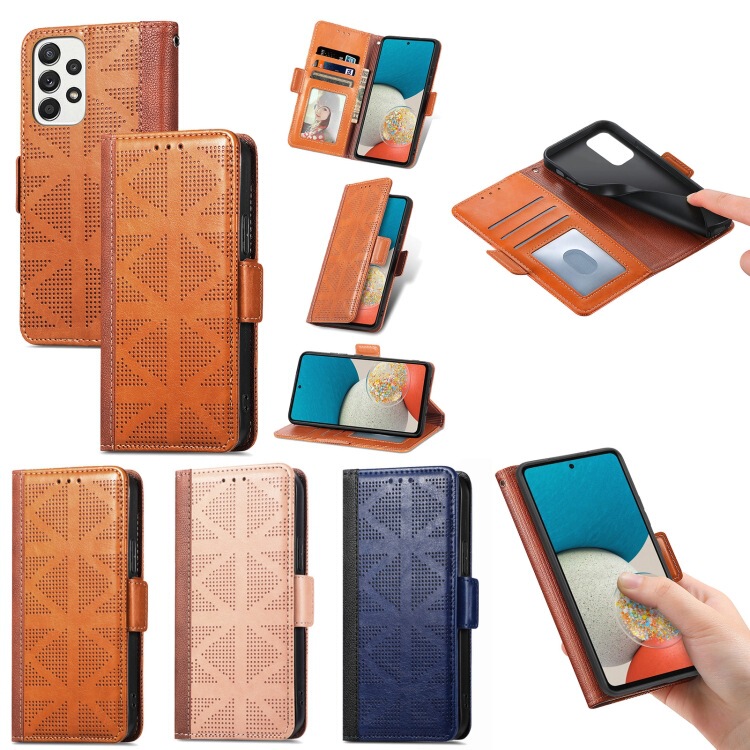 Suitable for A13 A23 A33 A53 A73 M23 A03/Core A03S A52A 72m Grids Leather Case Suitable for A13 A23 A33 A53 A73 M23 A03/Core A03S A52A 72m Grids Leather Case