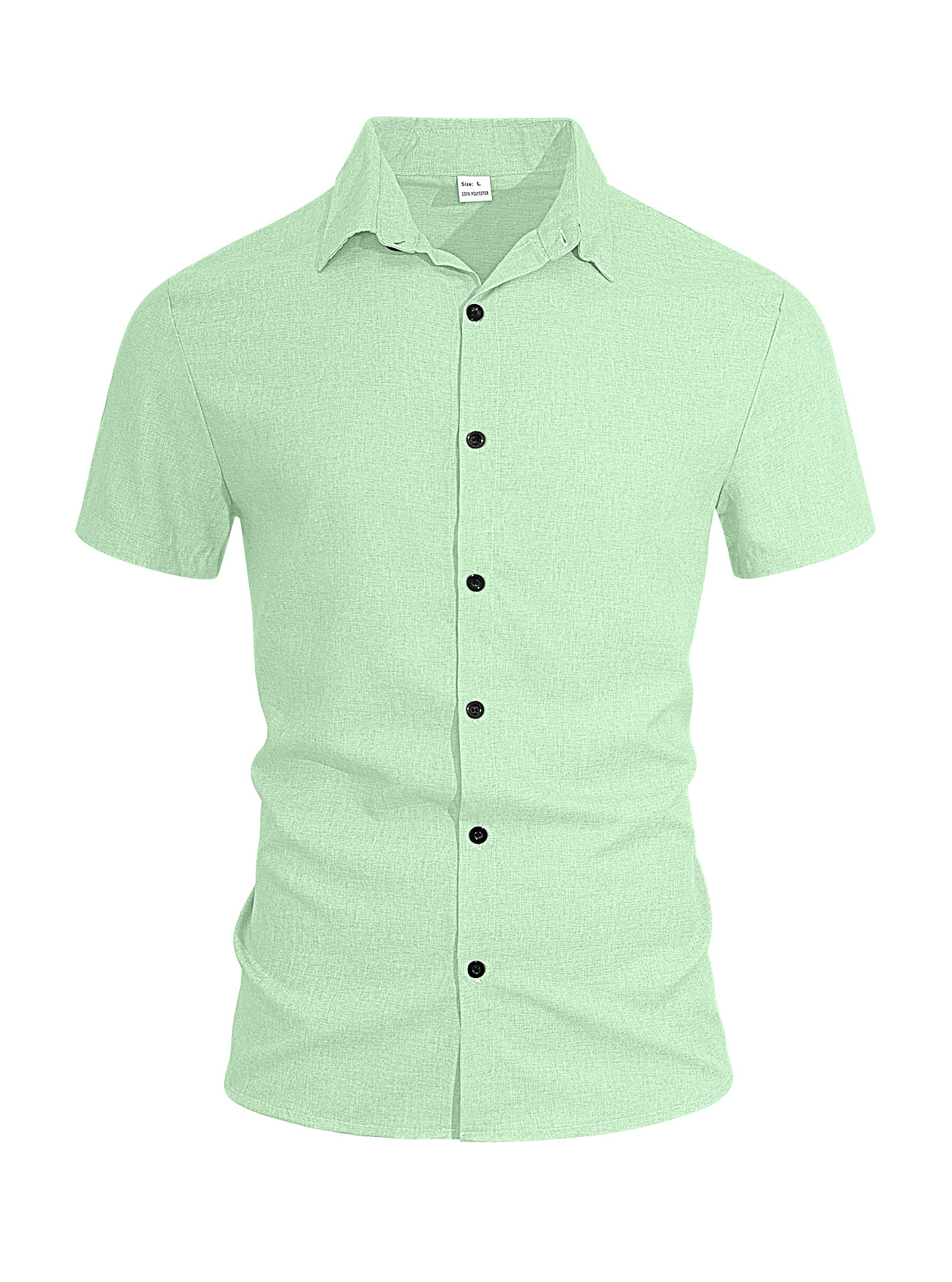 Amazon hombre imitación de cáñamo transpirable de mangas cortas de negocios casual solapa de secado rápido de verano blusa delgada TK camisa transfronteriza