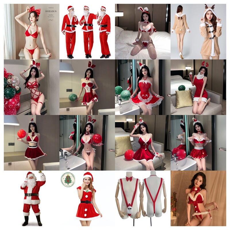 Sexy lingerie cosplay uniform temptation Christmas combination can be revised plush sexy support mesh clothing