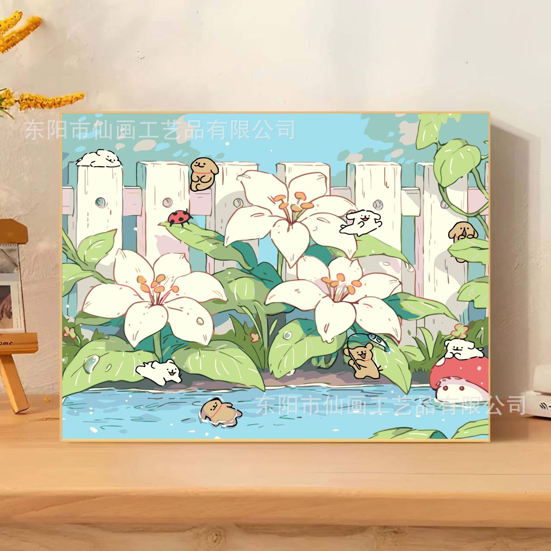 Pintura digital a óleo DIY lápiz pequeño nuevo dibujo animado pintura decorativa colorida a mano mercado nocturno puesto de comercio electrónico mayorista