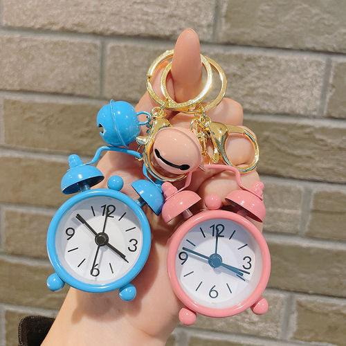 Creative function mini alarm clock keychain exquisite car pendant girls bag pendant claw machine small gift wholesale