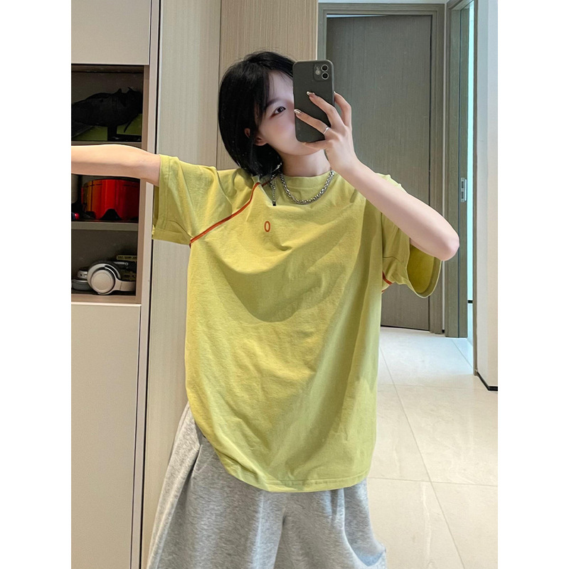 明线速干运动短袖女款夏季户外轻薄凉感防晒插肩t恤羽毛球骑行服|undefined