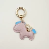 Leather pink pony + golden circle