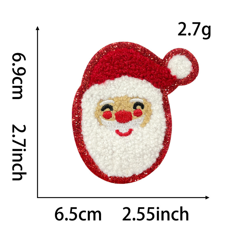 クリスマスタオル刺繍布ステッカーサンタクロース雪だるまジンジャーブレッドマンクリスマスツリーギフト装飾布ステッカー|undefined