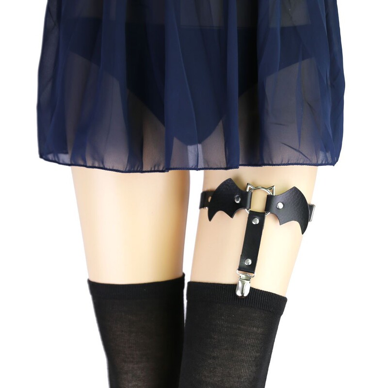 European and American Punk Rock Bat Pu Leather Garter Belt Hip-Hop Nightclub Bar Sexy Leg Ring Anklet Garter Clip European and American Punk Rock Bat Pu Leather Garter Belt Hip-Hop Nightclub Bar Sexy Leg Ring Anklet Garter Clip