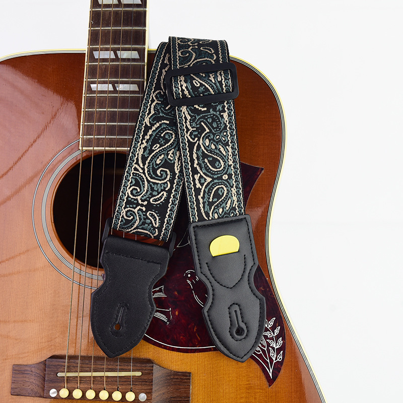 Guitar Strap Folk Guitar Electric Bass Embroidery Bass Wood Men's and Women's Shoulder Strap Universal Ukulele Instrument Accessories Guitar Strap Folk Guitar Electric Bass Embroidery Bass Wood Men's and Women's Shoulder Strap Universal Ukulele Instrument Accessories