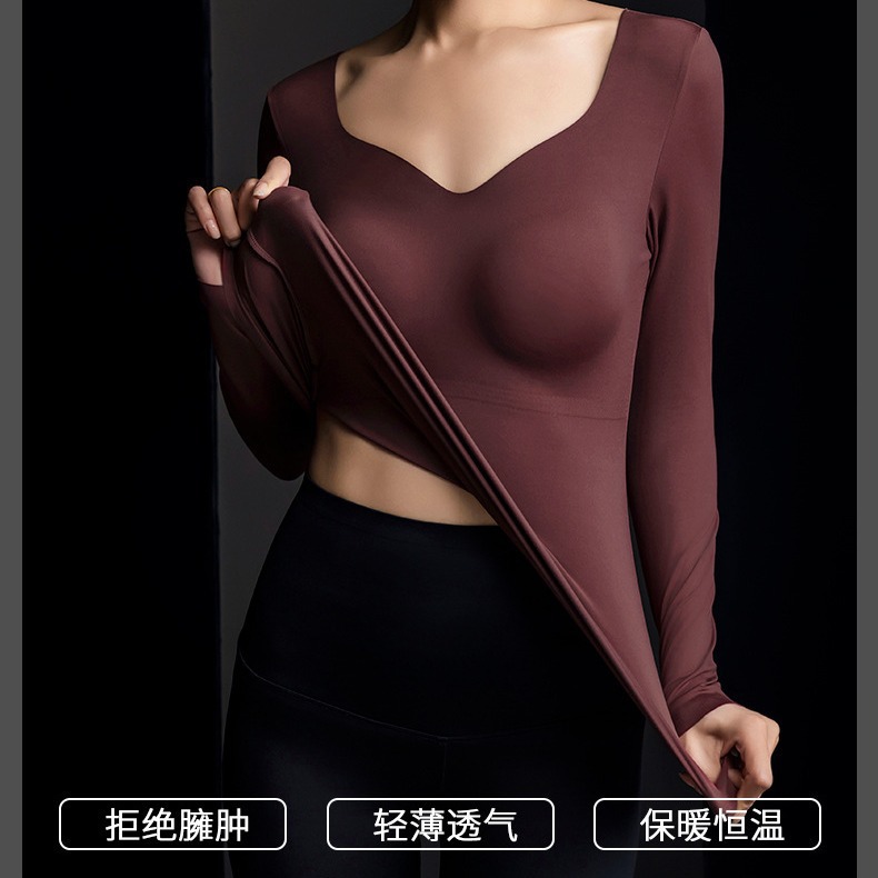 패셔너블한 여성용 보이지 않는 얇은 브라 프리 원피스 고정 컵 머슬 바텀 블랙 커피 스킨 컬러 앙카라 레드