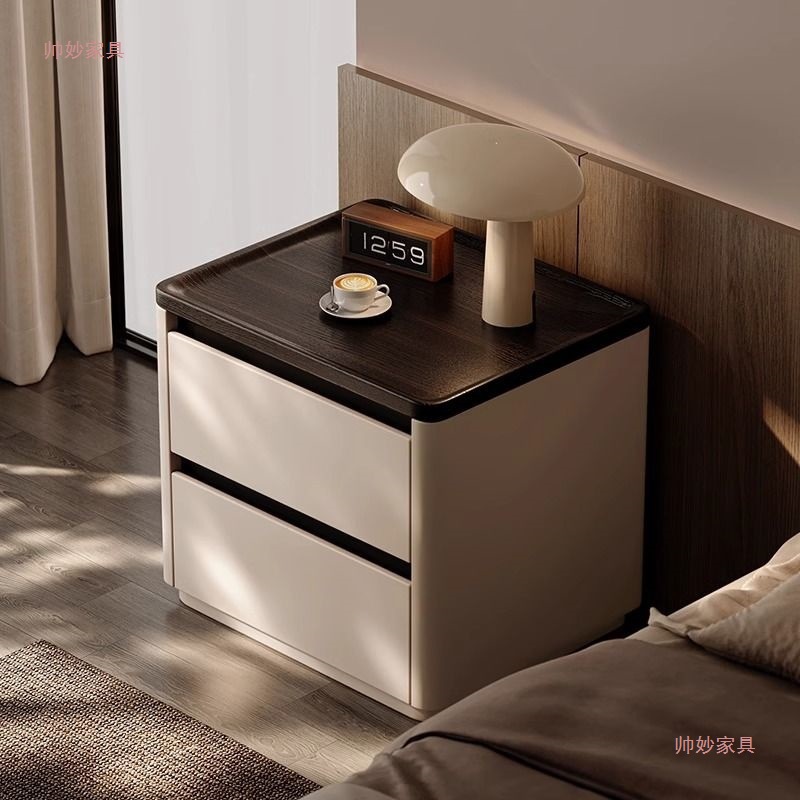 Solid Wood Bedside Table Accessible Luxury High-End 2024 New Simple Modern Design Home Bedroom Bedside Small Cabinet