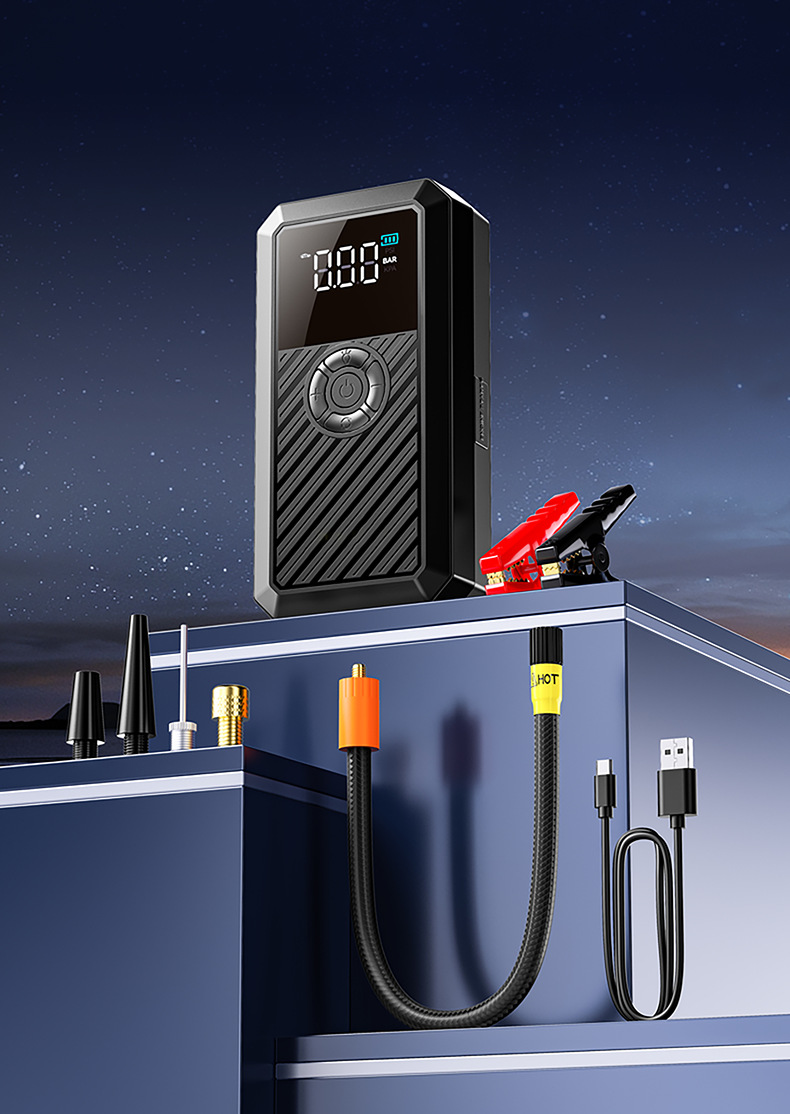 Car Air Pump, Emergency Jump Starter, All-In-One Device, Cigarette Lighter, Air Pump, Strong Start, 12V Car Jump Starter Power Bank