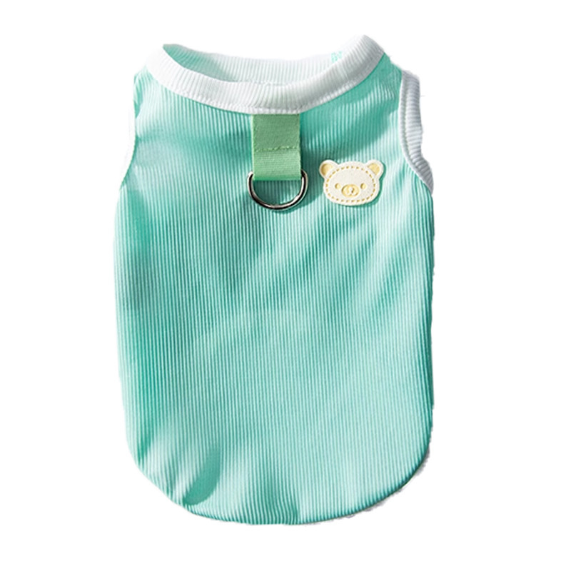Primavera y verano delgada transpirable lindo oso caricatura coreana pequeño chaleco de perro Teddy gato ropa de mascotas