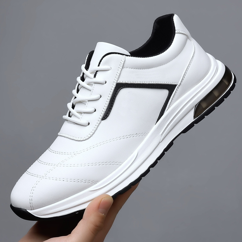 Spring and Autumn New Men's Leather Shoes, New Sports Casual Shoes, Korean Style Versatile Soft-Soled Non-Slip Running Shoes Spring and Autumn New Men's Leather Shoes, New Sports Casual Shoes, Korean Style Versatile Soft-Soled Non-Slip Running Shoes