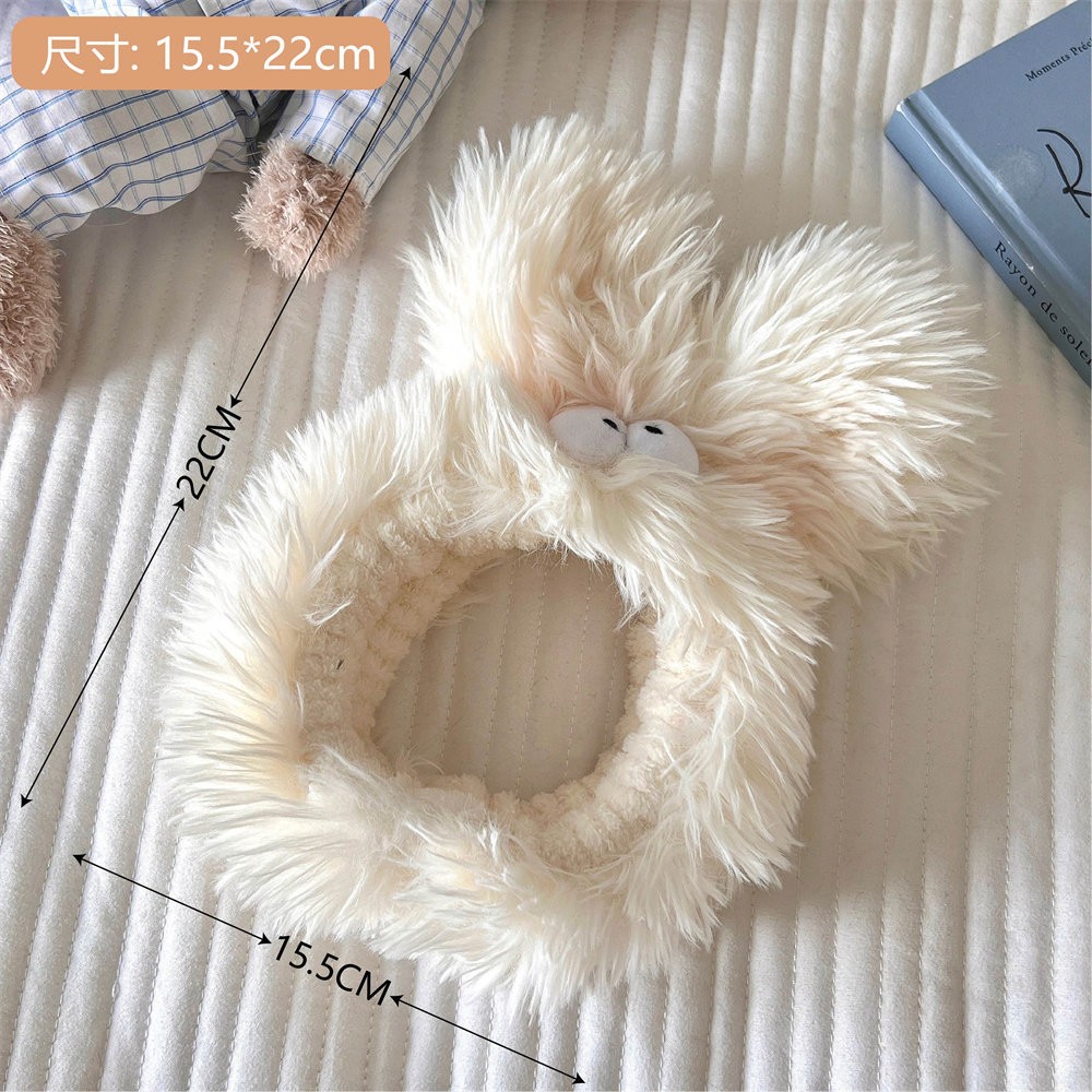 Accesorios de pelo de perro de reparación de orejas grandes de felpa combinación dulce chica Linda banda de pelo horquilla lavado maquillaje tocado al por mayor