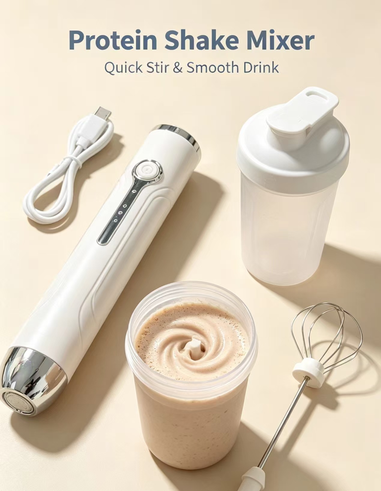 Cross-border bestselling electric egg beater milk frother coffee foamer whisk milk mixer cordless egg beater