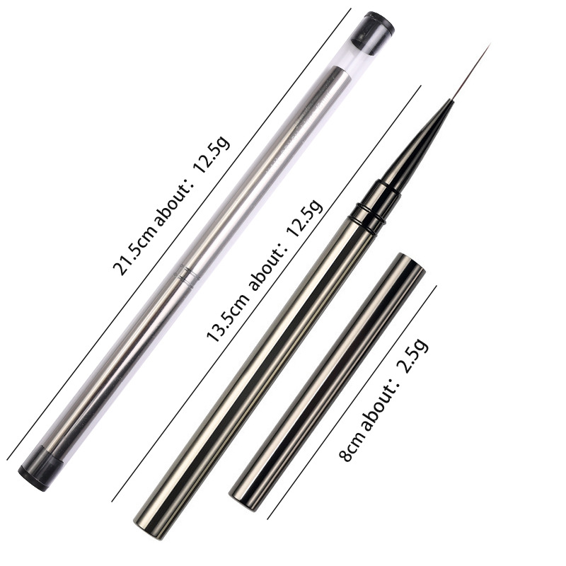 Cross-border uñas de metal dibujo pluma pintura de La Flor pintura floreciente pluma esbelta arte de uñas pluma pistola de cobre negro tubo de aluminio cepillo