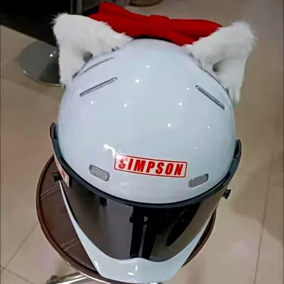Decorative Cat Ears Accessory Motosiklet dəbilqələri - simulation-stereo-pure-white-ears-with-iron-wire