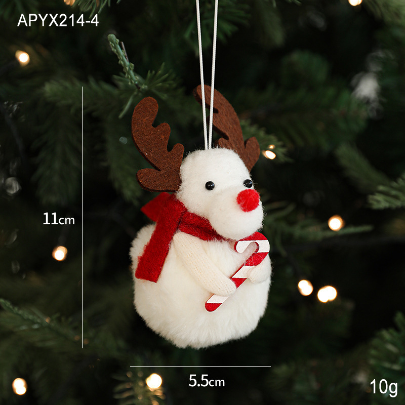 国境を越えて人気のあるぬいぐるみクリスマスストラップ紅白雪だるまクリスマスツリーのペンダントテーブルの飾りクリスマスツリーのペンダント|undefined