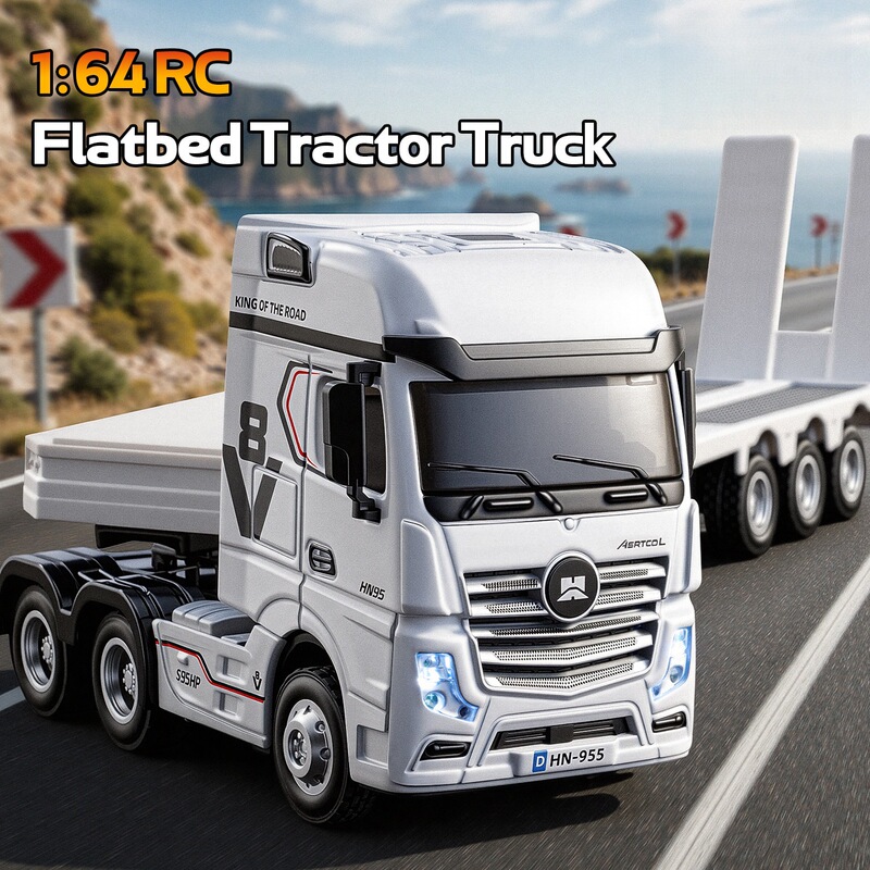 Cross-border 1/64 mini remote control truck tractor trailer simulation transport vehicle desktop series flatbed truck Cross-border 1/64 mini remote control truck tractor trailer simulation transport vehicle desktop series flatbed truck