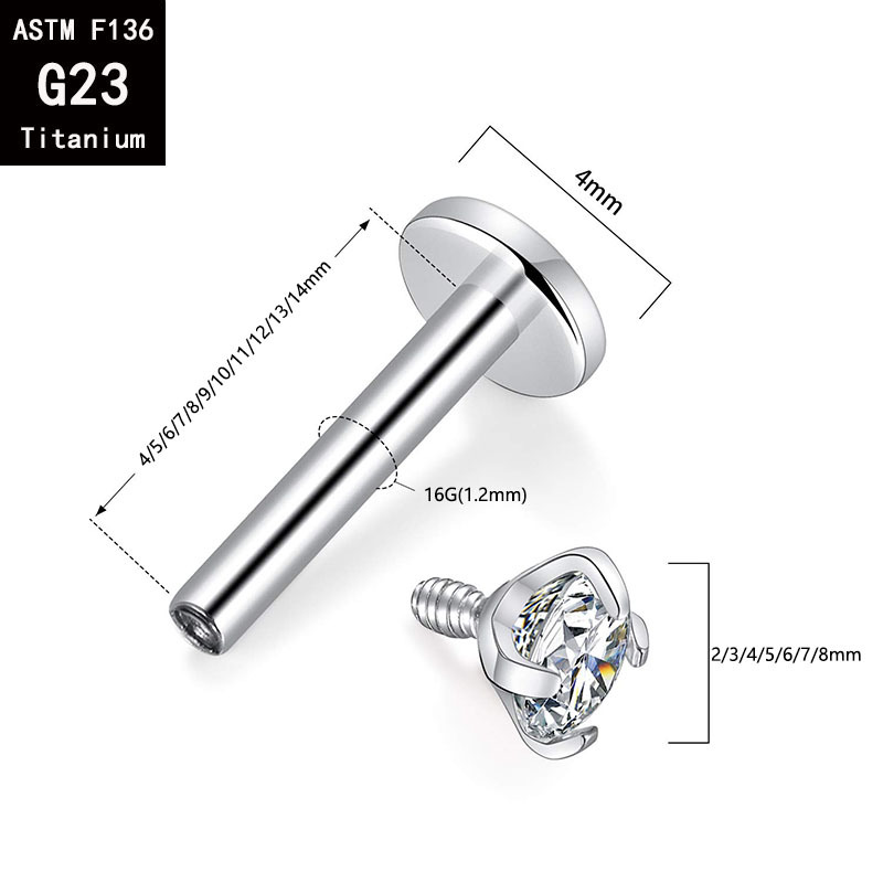 Labret piercing jewelry detail image