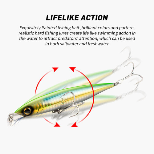 All swimming layer long-distance casting quivering sinking hook bait sinking water minnow hard bait long-distance lifting pencil lure bait 10cm 11.5cm