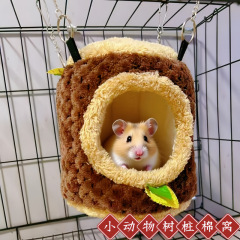 跨境亚马逊宠物保暖可悬挂吊床仓鼠睡床松鼠窝毛绒布猫窝鹦鹉窝
