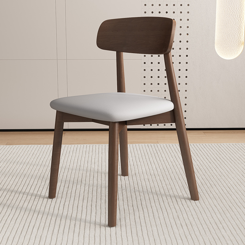 Silla de comedor de madera sólida, silla de comedor de madera nórdica, silla de comedor, silla de respaldo, silla de ganoderma lucidum