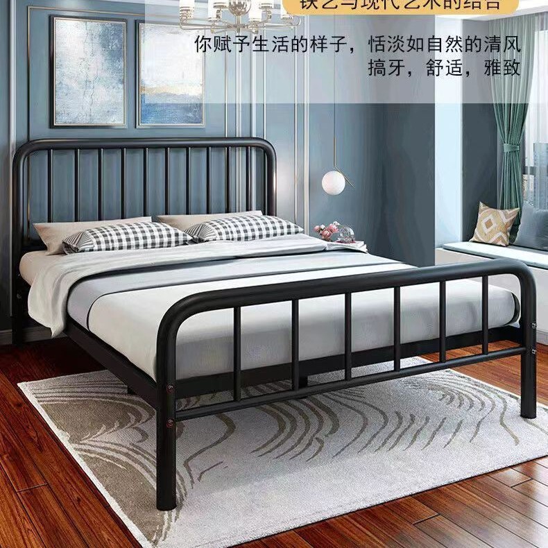 European-Style Wrought Iron Bed, Extra Thick and Reinforced, 1.8m Double Iron Beds, Single Iron Bed, 1m Iron Bed for Dormitory, Simple and Trendy Bed European-Style Wrought Iron Bed, Extra Thick and Reinforced, 1.8m Double Iron Beds, Single Iron Bed, 1m Iron Bed for Dormitory, Simple and Trendy Bed