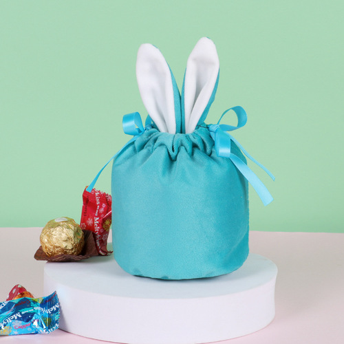Rabbit ears wedding candy bag velvet wedding candy bag creative souvenir gift box sugar box ins style portable cloth bag
