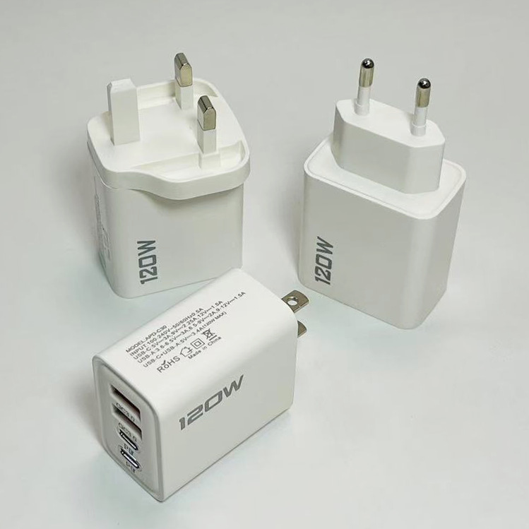 New Cross-Border 120W Charging Head 2Usb+2Type-C Multi-Port Pd Wall Charger 5V2A Travel Charging Head