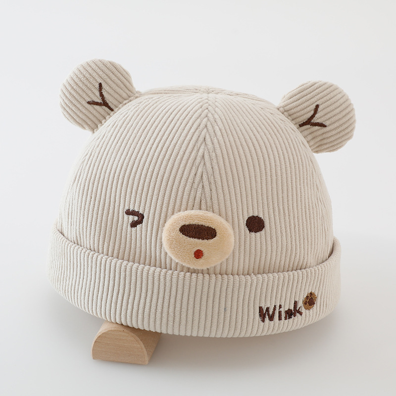 Sombreros para bebés otoño-invierno estilo coreano lindo bebé oso pequeño sombrero de primavera y otoño para niños y niñas super lindo sombrero de piel de melón