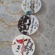 Amazon round Christmas hanging piece ceramic double-sided frosted porcelain glossy decoration hanging piece factory wholesale