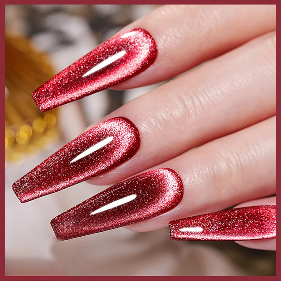 Red blood Cat Eye Nail Polish glue 2023 new nail polish Super Flash dynamic all-match Crystal cat eye glue